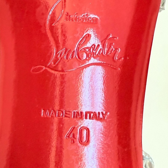 Christian Louboutin Metallic Silver Leather croc Tangueva 100 mm sandals EU 40 - Picture 12 of 14